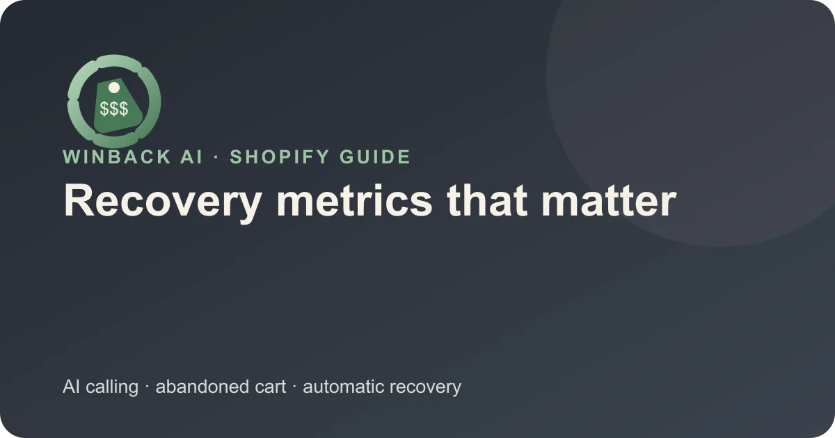Shopify Abandoned Checkout Recovery Metrics That Matter — Winback AI Shopify guide