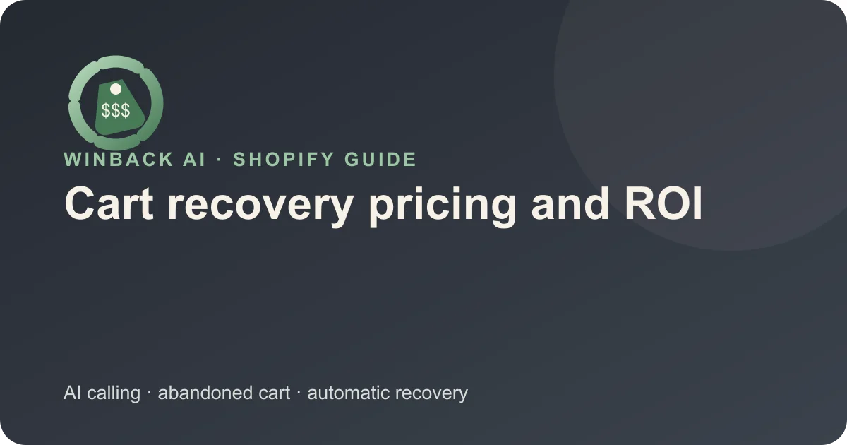 Evaluating Winback AI Pricing and Cart-Recovery ROI — Winback AI Shopify guide